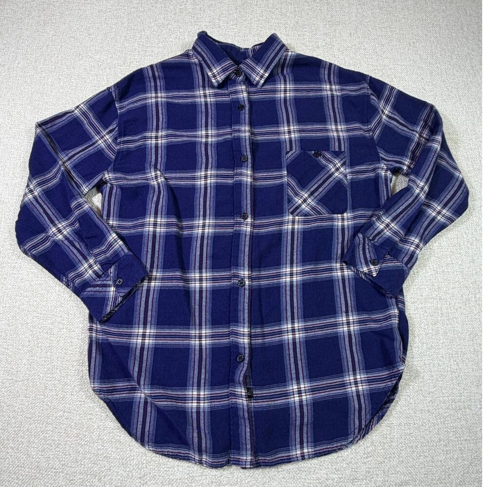 Rails Womens Small Blue Flannel Long Sleeve Button Front Shirt Soft Casual Layer